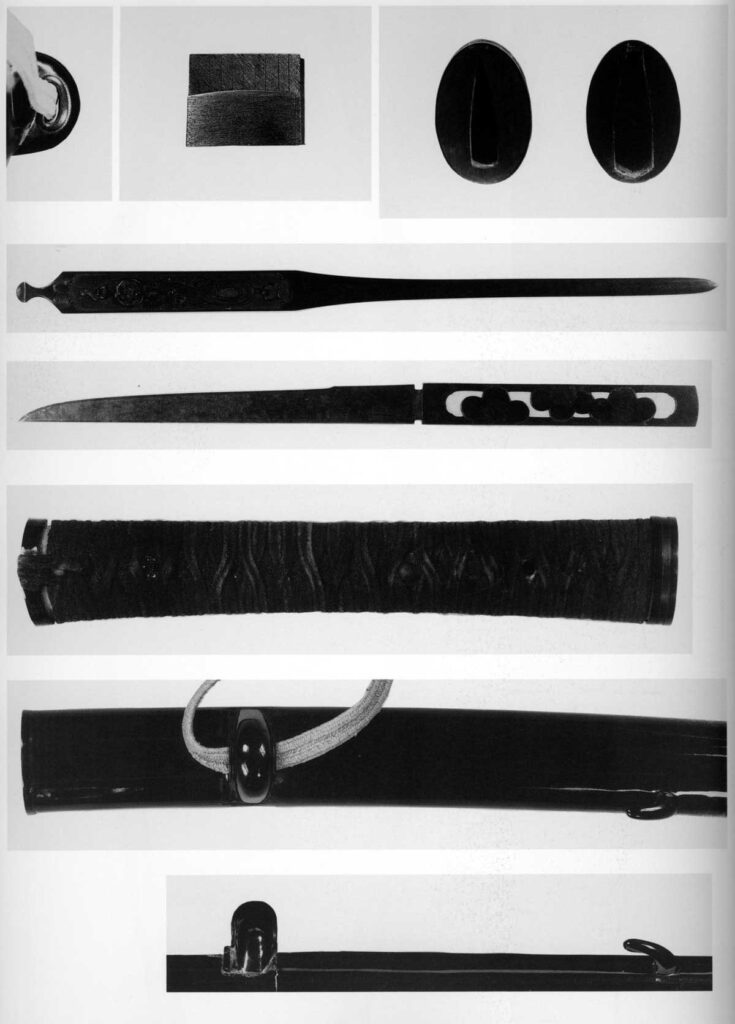 姫鶴一文字-黒漆合口打刀拵の刀装具
