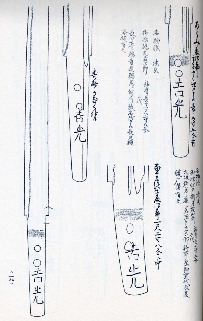 鯰尾藤四郎-埋忠押形